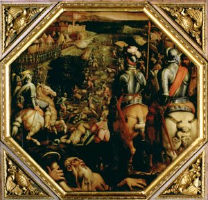 La batalla de Marciano en 1553, del techo del Salone dei Cinquecento, 1565